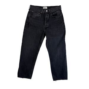 Agolde 90's Crop Distressed Ripped Recourse Jeans Denim Black 27